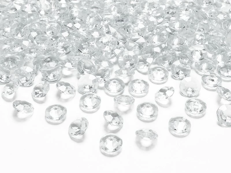 Bezbarvé diamantové konfety na stůl - svatba - 100 ks