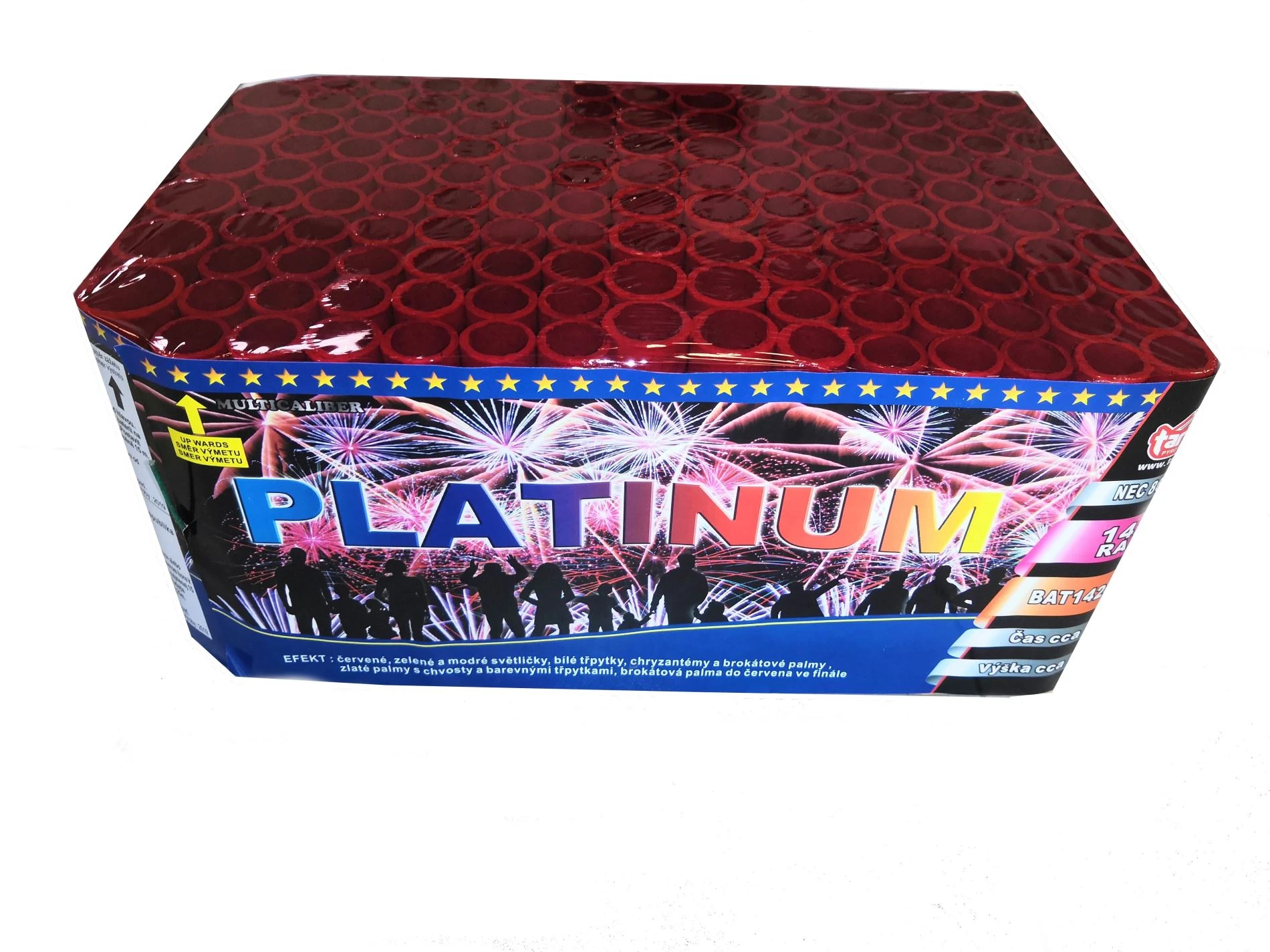 Ohňostroj - BATERIE VÝMETNIC PLATINUM 142 RAN 2/1 - multikalibr