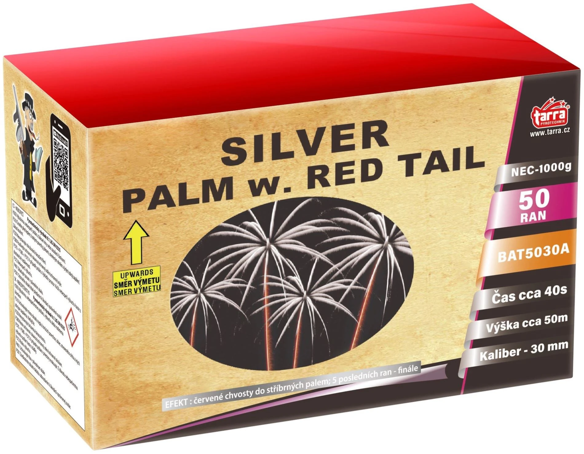 BATERIE VÝMETNIC SILVER PALM w. RED TAIL 50RAN 2/1