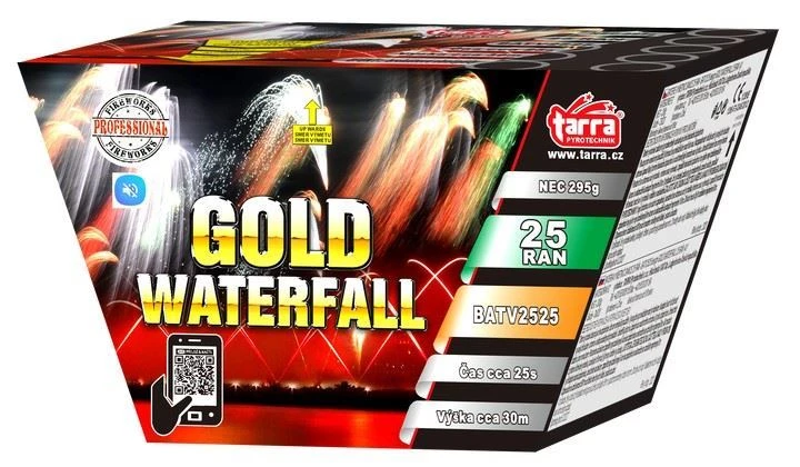 BATERIE VÝMETNIC GOLD WATERFALL - TICHÝ OHŇOSTROJ - 25 RAN 4/1