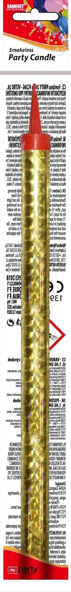 PÁRTY FONTÁNA Smokelles Party Candle 26 cm-90 sec., 4/60/1