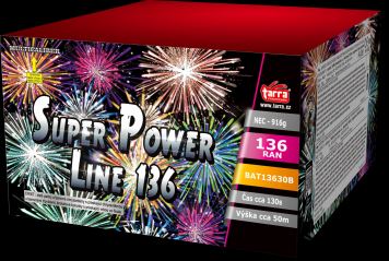 Ohňostroj - BATERIE VÝMETNIC SUPER POWER LINE 136 RAN 2/1 - multikalibr - BAT13630B